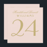 Elegante Blush Gold Wedding Monogram Tischnummer<br><div class="desc">Die schlichten und eleganten Tischnummern sind mit einem Hochzeitsmonogramm und einem beidseitig quadratischen Design in Rosa- und Goldfarben gestaltet (können individuell an Ihr Farbschema angepasst werden). Individuell anpassen und jede Tischnummer in Ihren Warenkorb legen.</div>