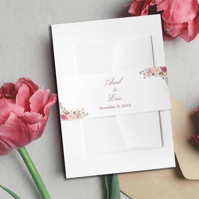 Elegante Blush Pink Bläserne Hochzeit Einladungsbanderole (Von Creator hochgeladen)