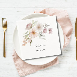 Elegante Blush Pink Bläserne Hochzeit Serviette