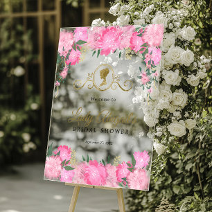 Elegante Blush-Pink-Blumen-Victorian-Brautparty  Acrylschild