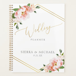 Elegante Blush Pink Blütenminze Grüne Goldene Hoch Planer