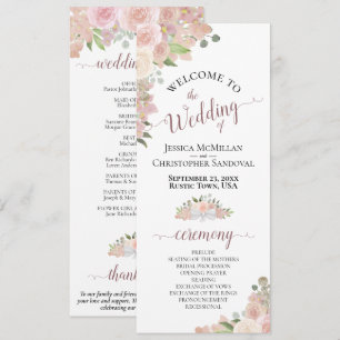 Elegante Blush Pink Boho Hochzeit mit floraler Was Programm