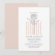 Elegante Blush Pink Bridal Dusche Einladung