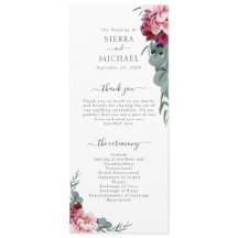 Elegante Blush Pink Burgundy Bloral Foliage Hochze