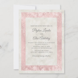 Elegante Blush Pink Elfenbeincreme Hochzeit Einladung