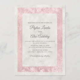 Elegante Blush Pink Elfenbeincreme Hochzeit Einladung