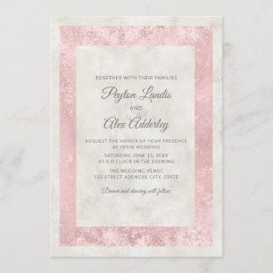 Elegante Blush Pink Elfenbeincreme Hochzeit Einladung