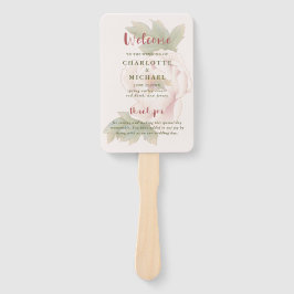 Elegante Blush Pink Floral Wedding Program Hand Fächer
