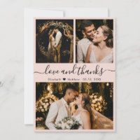 Elegante Blush Pink Fotocollage Hochzeit Vielen Da