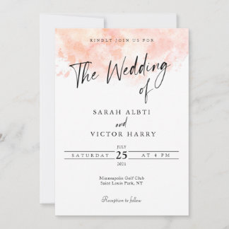 Elegante Blush Pink Hochzeit Einladung