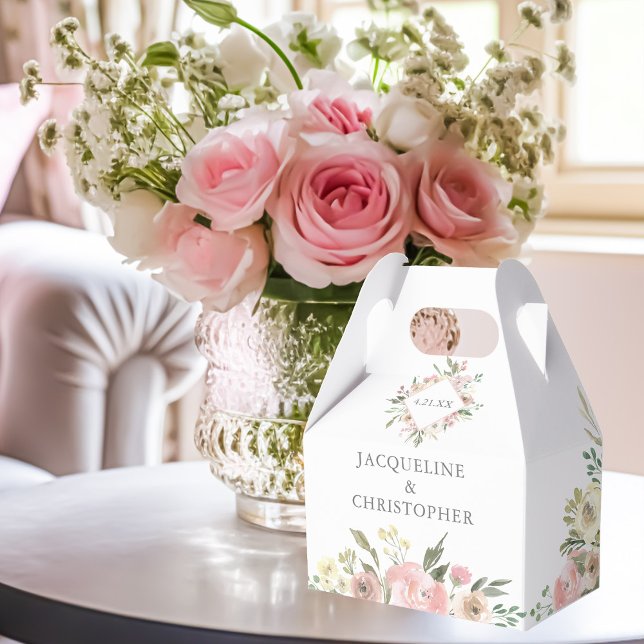 Elegante Blush Pink Peony Blumengarten Hochzeit Geschenkschachtel (Von Creator hochgeladen)