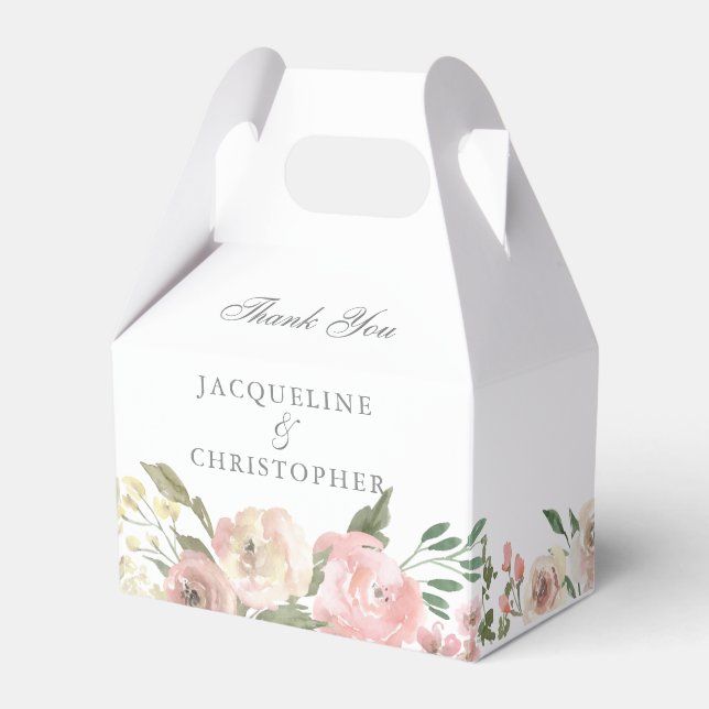 Elegante Blush Pink Peony Floral Spring Wedding Geschenkschachtel (Vorderseite)