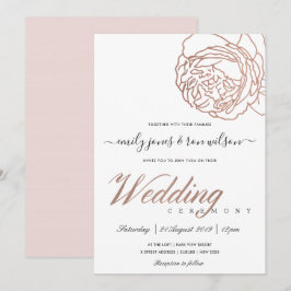 ELEGANTE BLUSH PINK ROSE GOLD FLORAL WEDD EINLADUNG