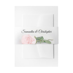 Elegante Blush Pink Rose Simple Glam Wedding Einladungsbanderole