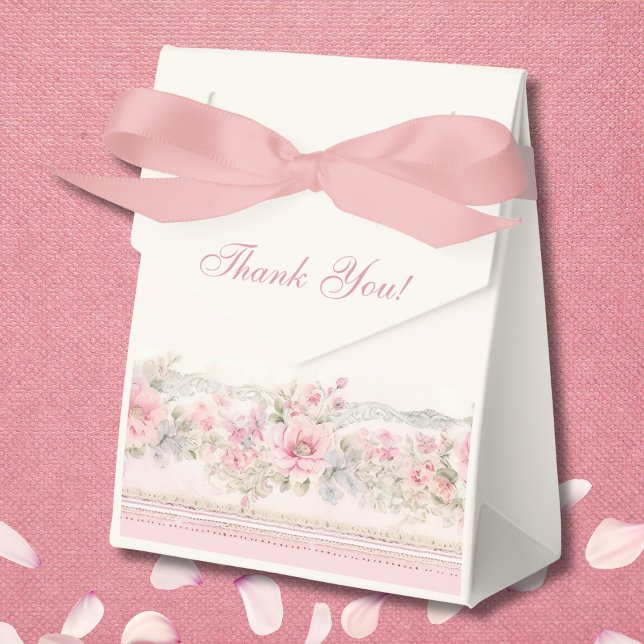 Elegante Blush Pink Shabby Chic Floral Baby Dusche Geschenkschachtel (Von Creator hochgeladen)