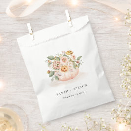 Elegante Blush Pink White Pumpkin Floral Wedding Geschenktütchen