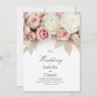 Elegante Blush-Rose - Einladungs-Vorlage Einladung