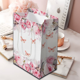 Elegante Blush-Rose Mittlere Geschenktüte