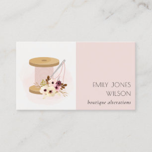 Elegante Blush Spool Needle Wasserfarbene Flora Sc Visitenkarte
