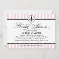 Elegante Blush-Streifen Fleur de Lis Hochzeitsbrau