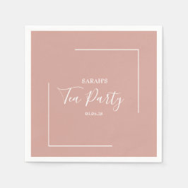 Elegante Blush Tea Party Geburtstag Serviette