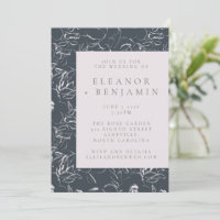 Elegante Blush und graue botanische Zeichnend Hoch
