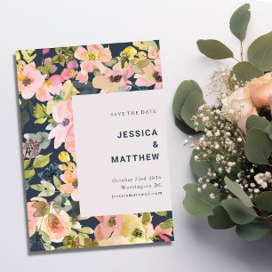 Elegante Blush- und Wasserfarbenhochzeit Save The Date