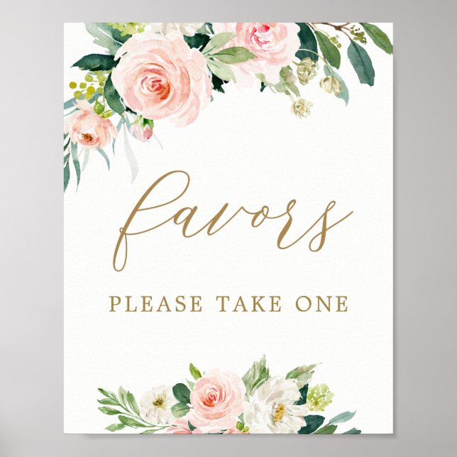 Elegante Blush Wasserfarbe Leckerei Favoriten Poster (Vorne)