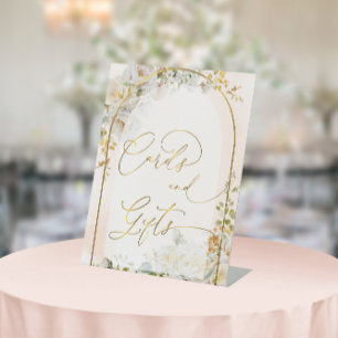 Elegante Blush Wasserfarben Blumenkarten und Gesch Sockelschild