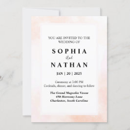 Elegante Blush Watercolor Einladung zur Hochzeit