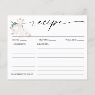 Elegante Blush Wedding Brautparty Rezept Card