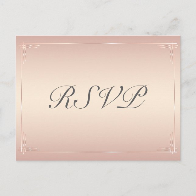 Elegante Blush Wedding RSVP Postkarten (Vorderseite)