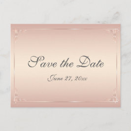 Elegante Blush Wedding Speichern Sie die Daten Pos Ankündigungspostkarte