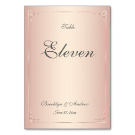 Elegante Blush Wedding Tischnummern