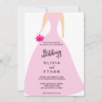 Elegante Blüte pink schicke Hochzeitseinladung