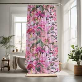 Elegante Blüte rosa Blumendekoration Duschvorhang