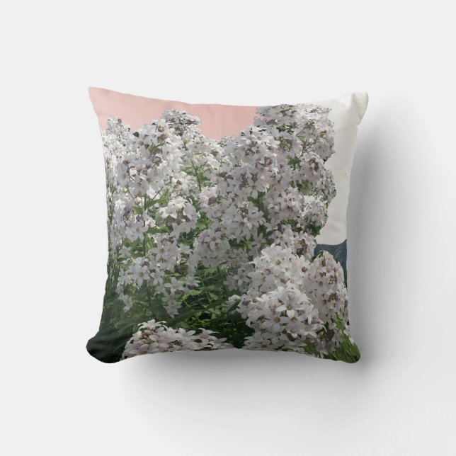Elegante Blüten der weißen Blume Kissen (Vorderseite)