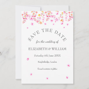 Elegante Blüten-Hochzeits-Einladungskarte zum Vorm Save The Date