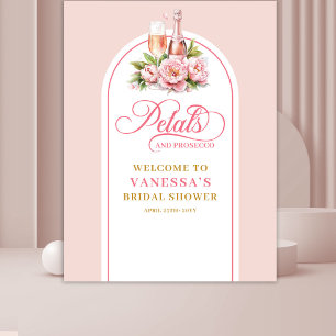 Elegante Blüten und Prosecco-Blumenbanner-Dekorati Wandteppich
