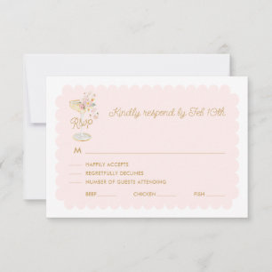 Elegante Blüten und Prosecco-RSVP-Karte RSVP Karte