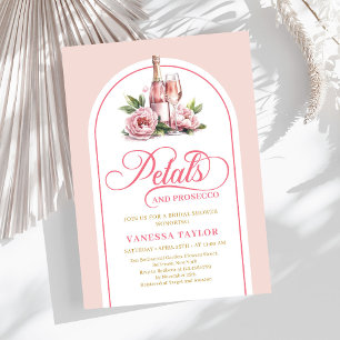 Elegante Blütenblätter und Prosecco laden zum pers Einladung