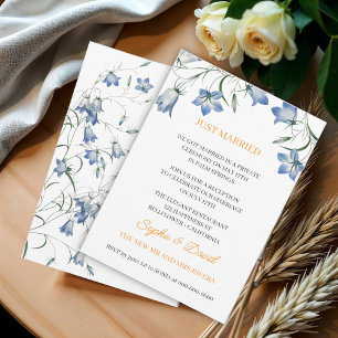 Elegante Blütenblume Nur verheiratet Hochzeit Einladung