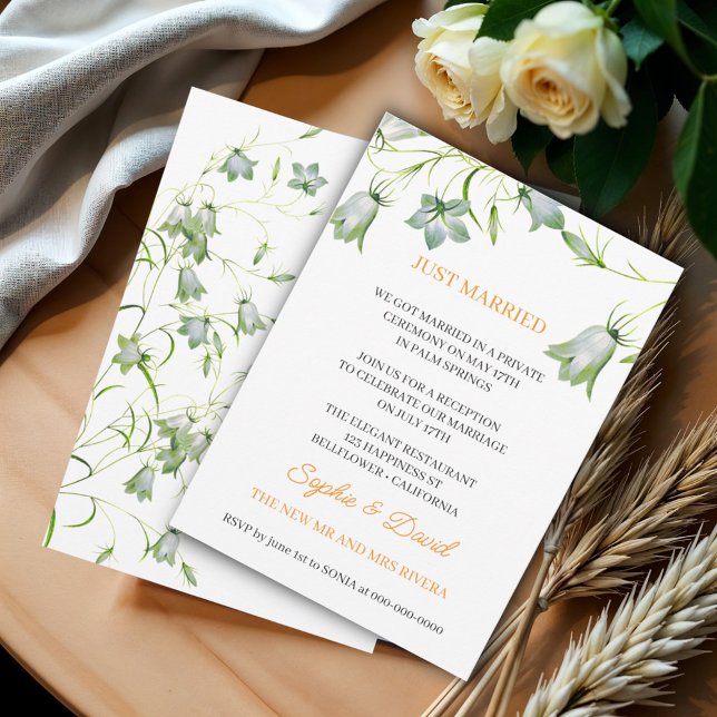 Elegante Blütenblume Nur verheiratet Hochzeit Einladung (Von Creator hochgeladen)