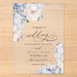 Elegante Blütenblüte Botanische Blumenhochzeit Acryleinladungen