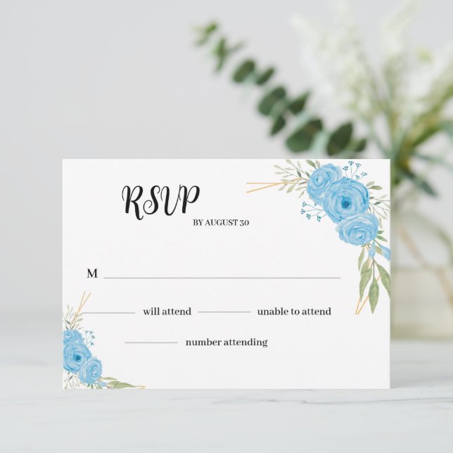 Elegante Blütenblütenblütenblüten Hochzeitskarte R RSVP Karte (Stehend Vorderseite)