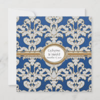 Elegante Blütenleaf Damask Barocke Gold Swirl Kart