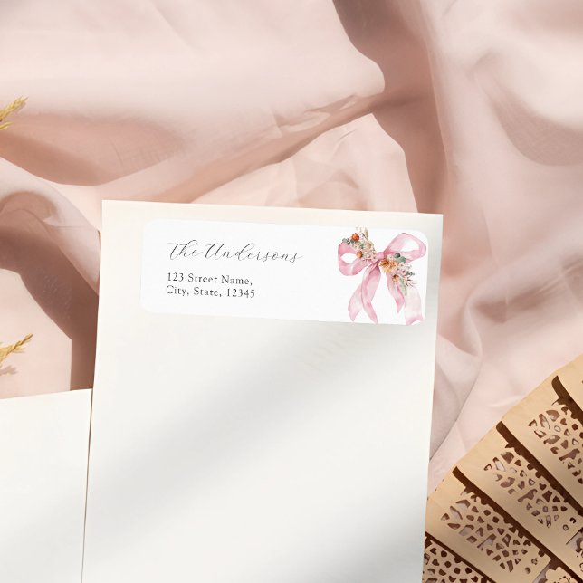 Elegante Blütenpinke Babydusche Rücksendeadresse (Von Creator hochgeladen)