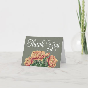 Elegante Blütenpracht, prickly pear cactus Wedding Dankeskarte