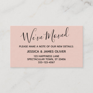 Elegante, blütige Typografie "We ve Moved"-Karte Visitenkarte