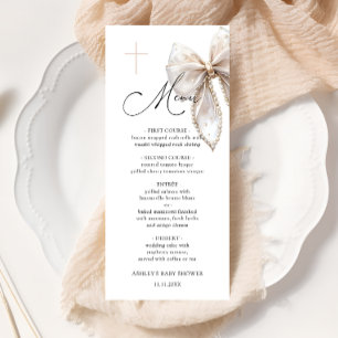Elegante Bogen-Taufe-Baby-Shower-Menü Menükarte